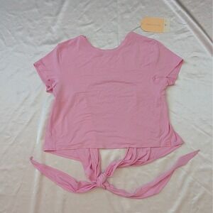 New Blogilates Women's Bow Back Activewear‎ T-Shirt Tee Light Pink 1X (14-16)